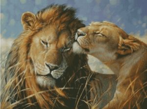Влюбленный лев мужчина